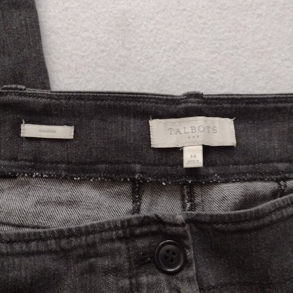 Talbots Signature Black Denim Pants 14 Stretch Cotton Bootcut Jeans - Picture 5 of 12